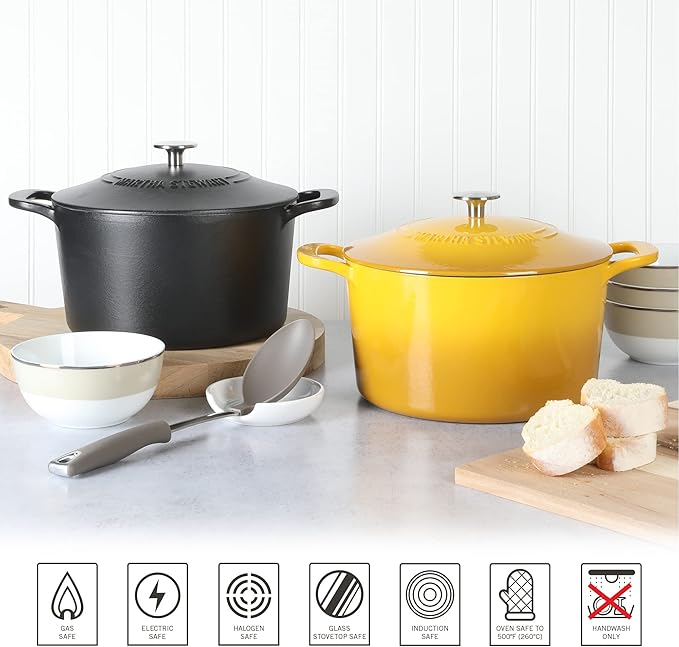 MARTHA STEWART Gatwick 7-Quart Enamel Cast Iron Dutch Oven Pot