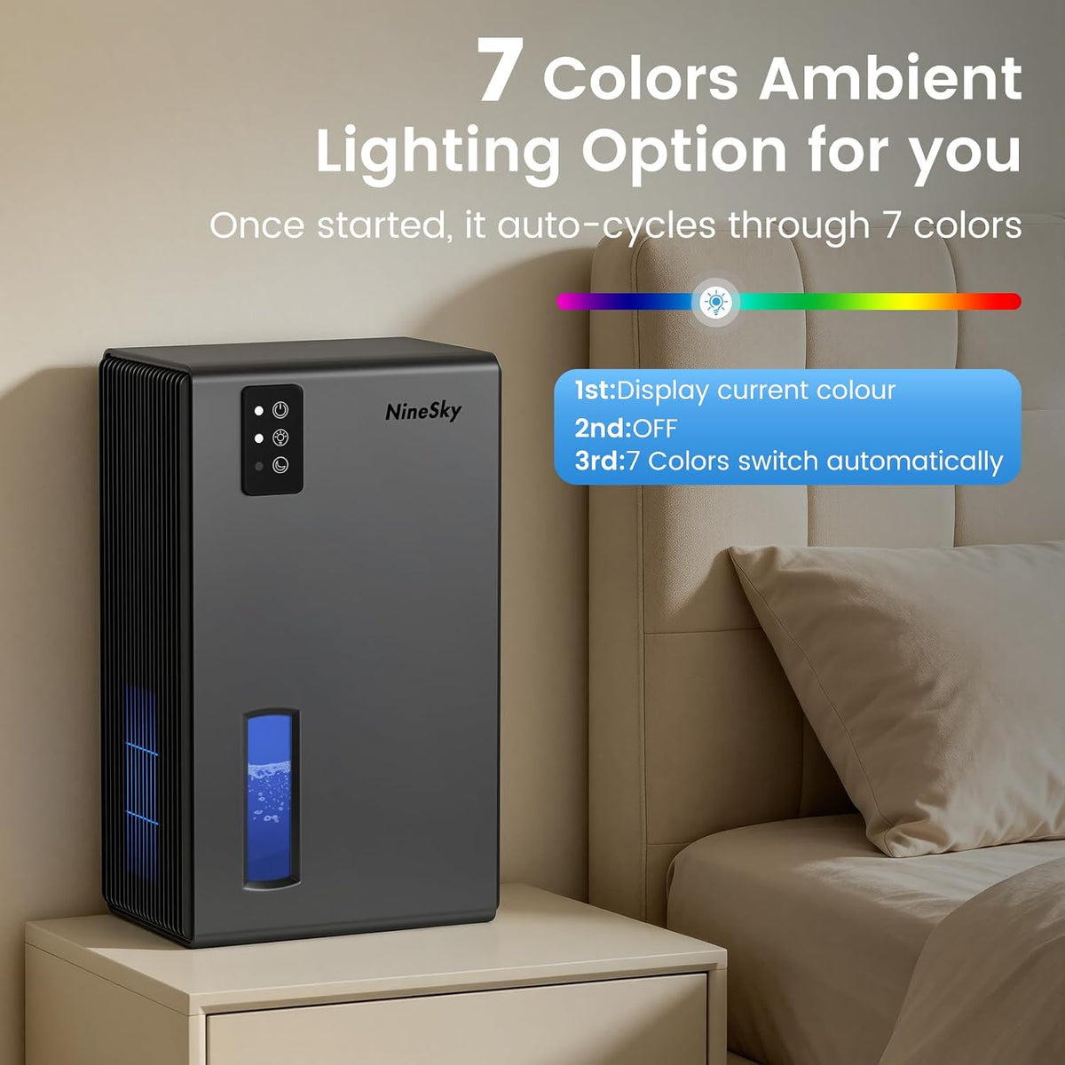 Dehumidifiers for Home, 1000 Sq Ft Dehumidifier with 95oz Tank Auto Shutoff