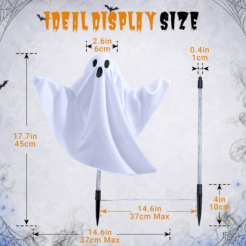 5 Pack Halloween Lighted Ghost Stake Pathway Lights Decorations for Outdoor