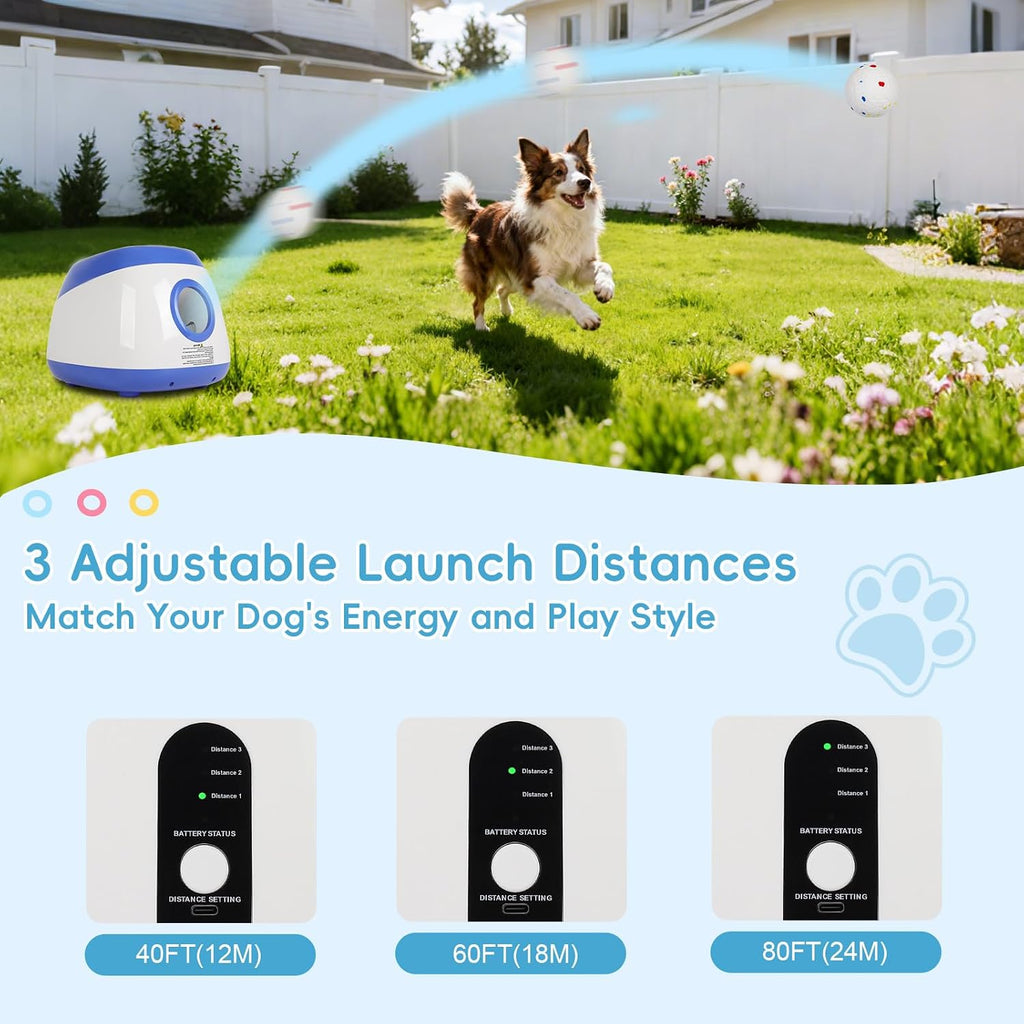 fahkns automatic ball launcher for large dogs: 40/60/80ft, close-up detail