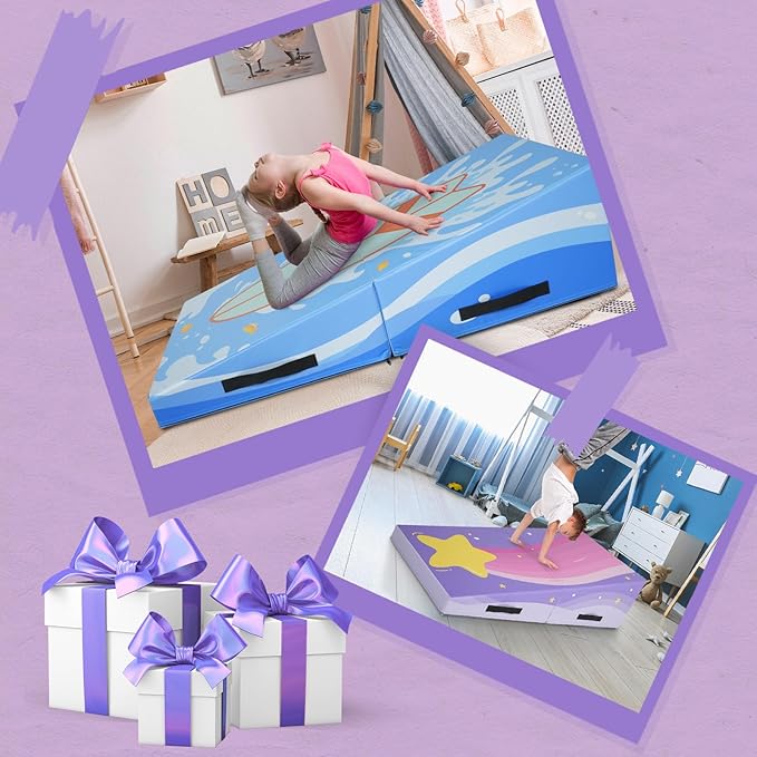 Kangaroo Hoppers Incline Gymnastics Mat, Skill Training, Home Gym Exercise