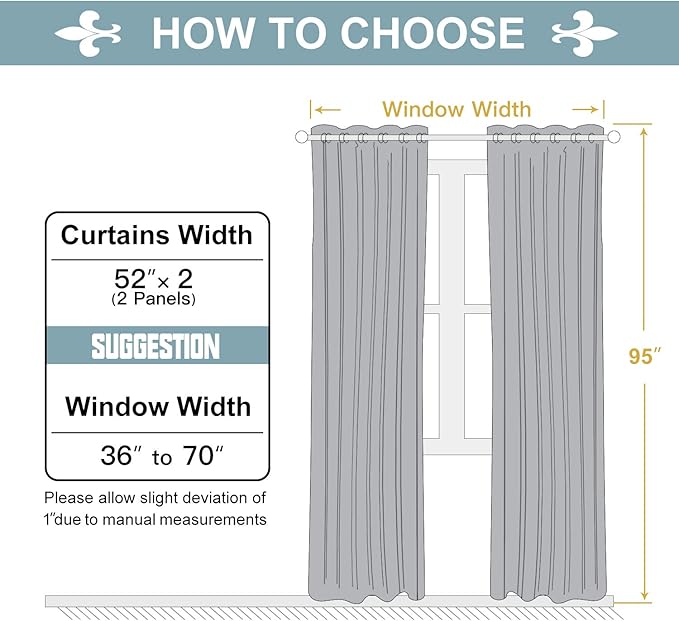 ChrisDowa 100% Blackout Curtains