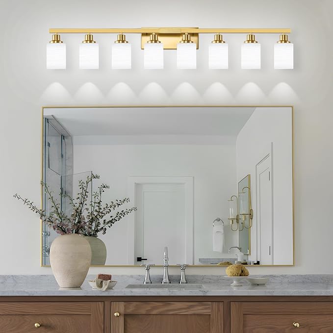DIKAIDA 52inch Gold Bathroom Light Fixtures, Modern Bathroom Vanity Light