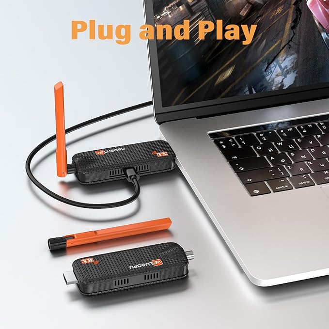 Wireless HDMI Transmitter and 2 Receivers, Support Up to 6 Receivers, 5.8G