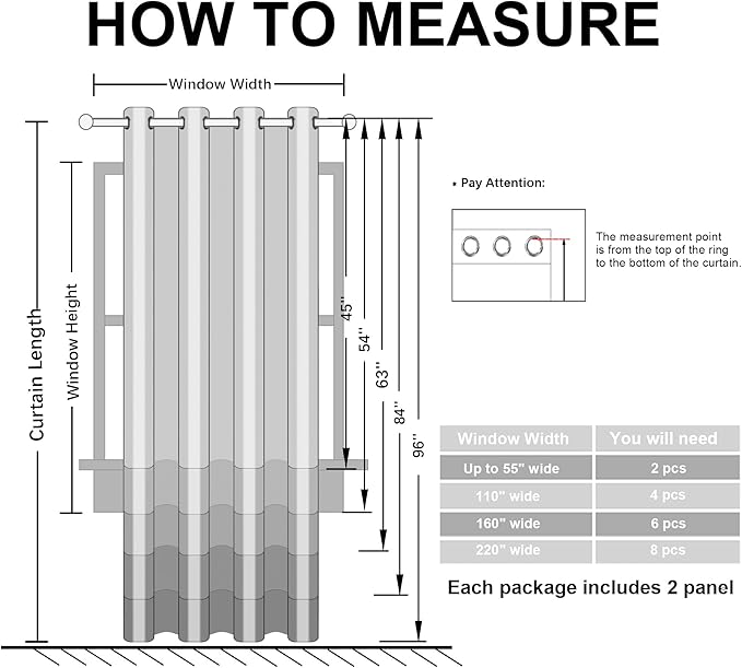 Hiasan Blackout Curtains for Bedroom, 52 x 84 Inches Long