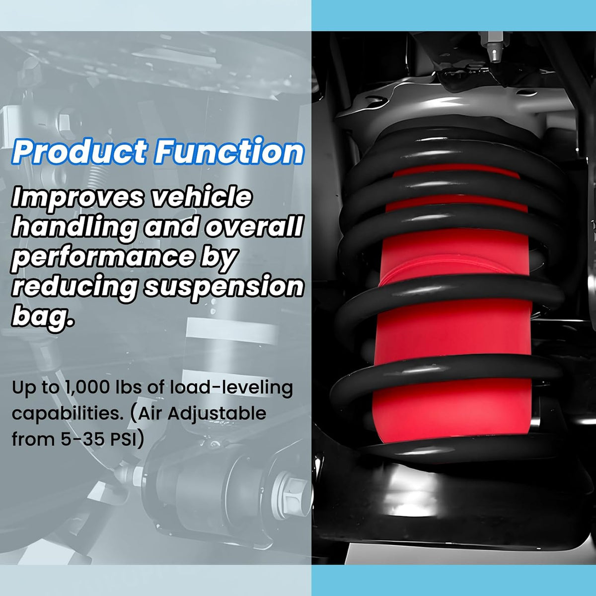 air suspension kit for cadillac chevy gmc yukon showing dimensions