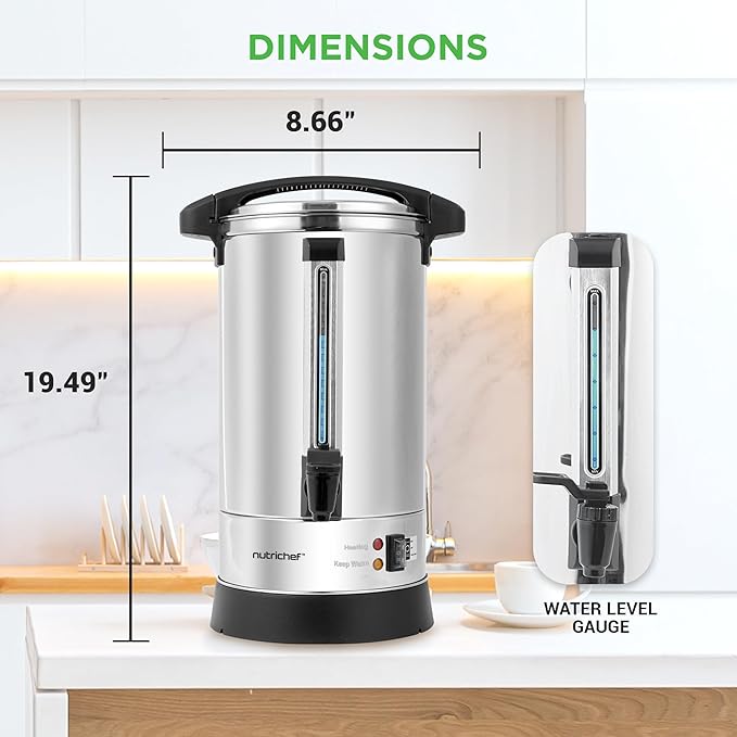 NutriChef Water Boiler and Hot Water Dispenser, 8L Electric Beverage Dispenser