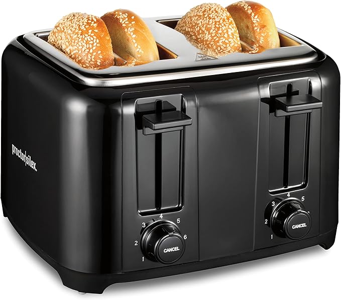 Proctor Silex Deluxe Hot Sandwich Maker, Nonstick Plates, Stainless Steel & 4