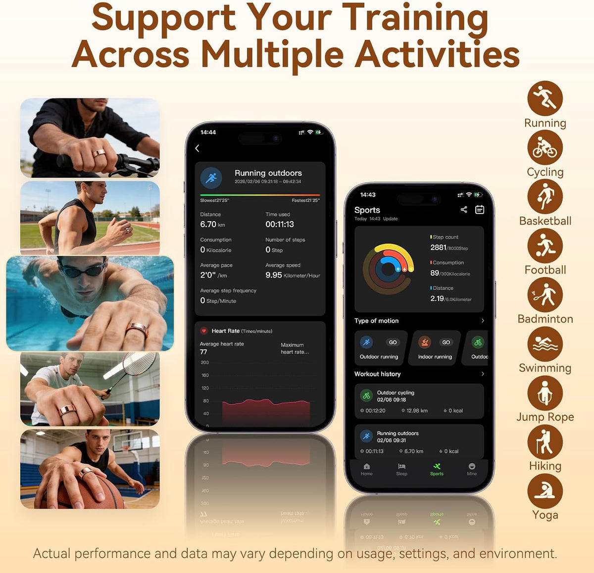 smart health fitness ring for women & men, side view