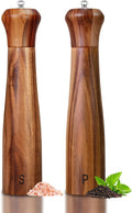 Haomacro 2 Pack 10 Inch Acacia Wooden Salt and Pepper Grinder Set Manual