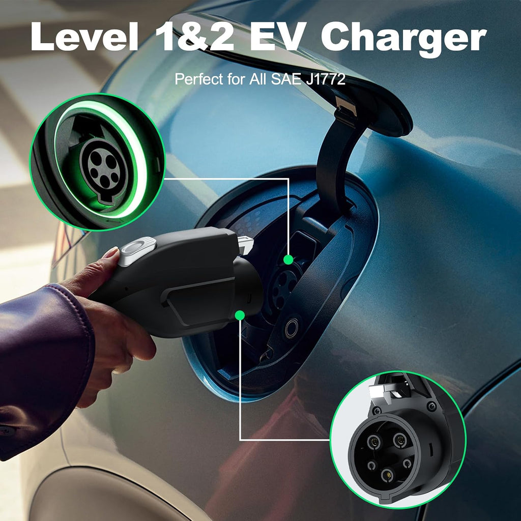 Level 1&2 EV Charger, Electric Vehicle Portable Charger with 20FT Cable, 3.5KW 16Amp Home EV Car Charging Station, 110V-240V NEMA 6-20 & NEMA 5-15 Plug Adapter, for All SAE J1772