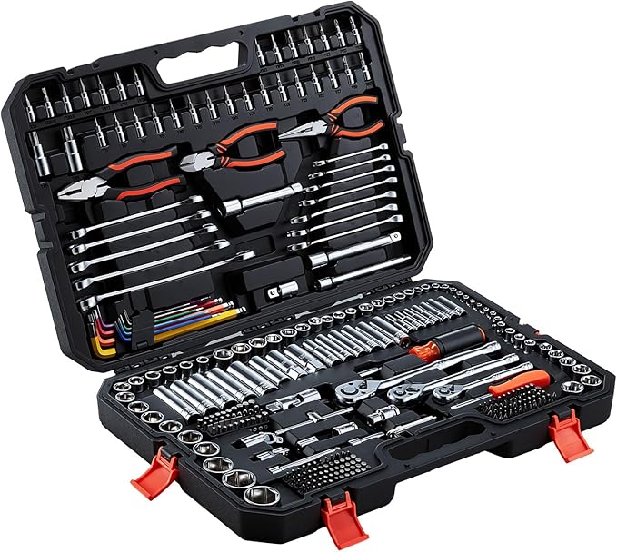 VEVOR Mechanics Tool Set, 314-Piece Mechanic Tool Kit, 1/4 in, 3/8 in, and 1/2