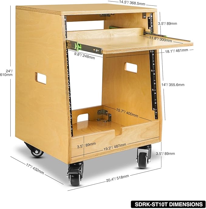 Sound Town DIY Slanted 10U Studio Rack,