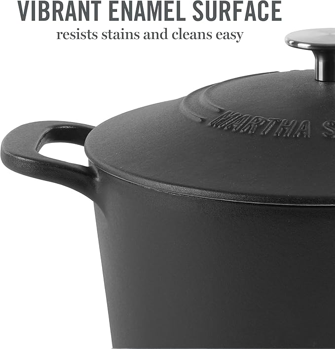MARTHA STEWART Gatwick 7-Quart Enamel Cast Iron Dutch Oven Pot