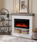 49" Electric Fireplace with Mantel,Freestanding Fireplace Heater
