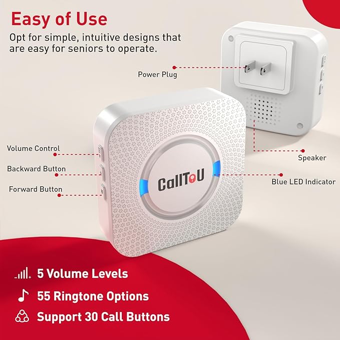 CallToU Caregiver Pager Elderly Alert Call Button