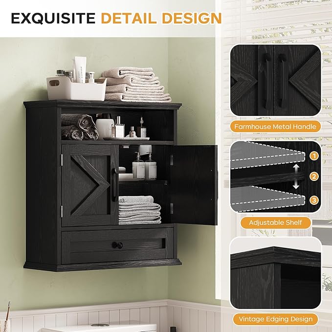 Bathroom Wall Cabinet, Wall Mounted Medicine Cabinet
