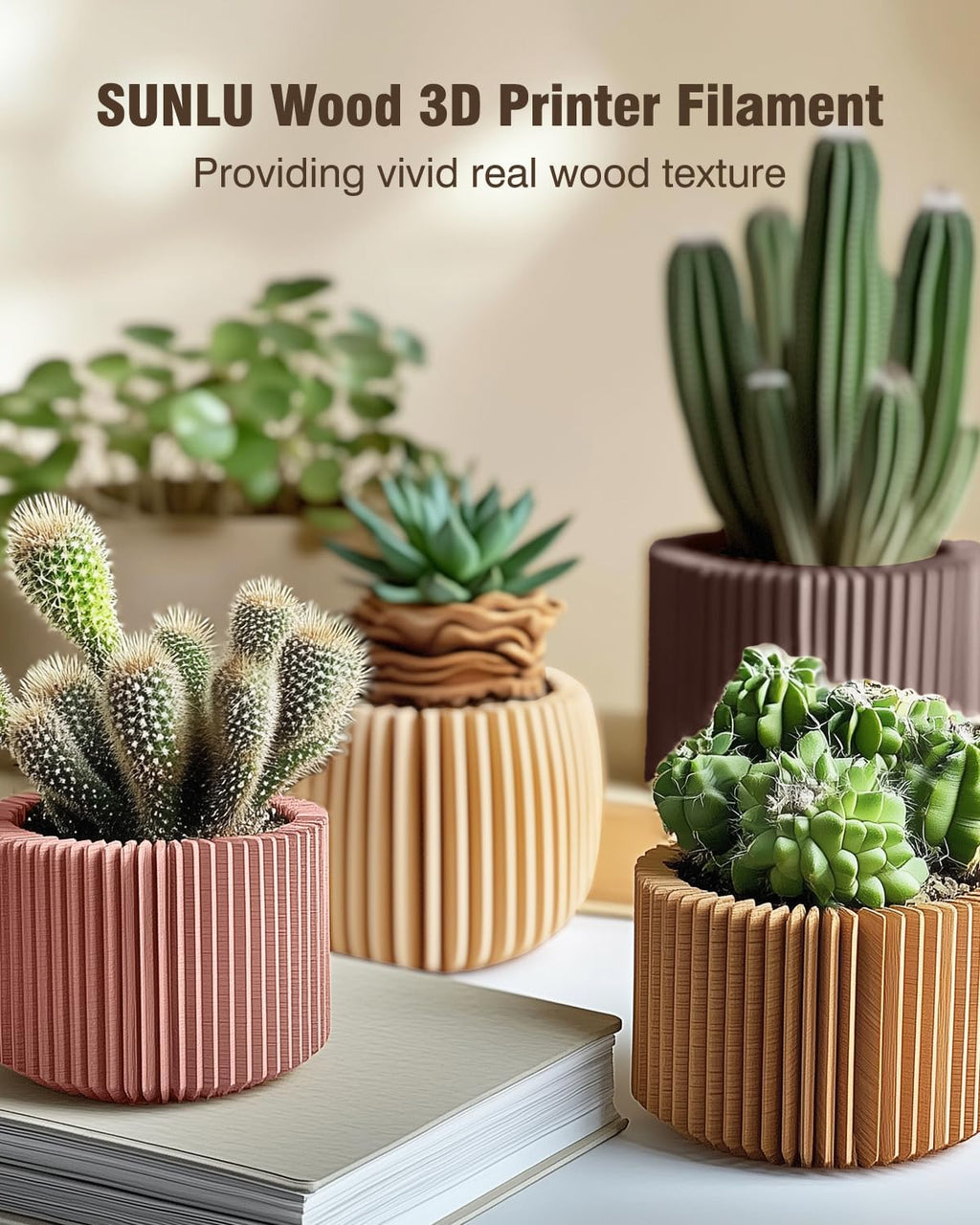 sunlu real wood fiber pla filament, 4kg in showing dimensions