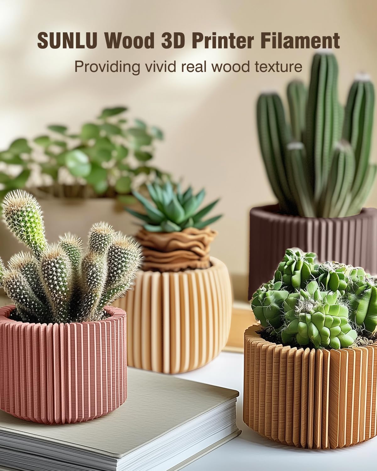 sunlu real wood fiber pla filament, 4kg in showing dimensions