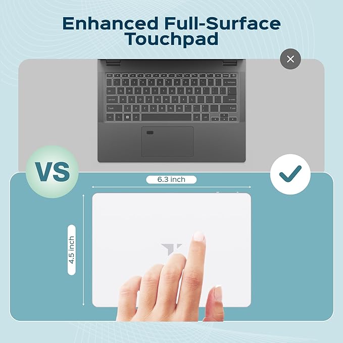 Turonic TP1 Wireless Touchpad, Type-C Rechargeable, 150×105mm Area, 4-Touch