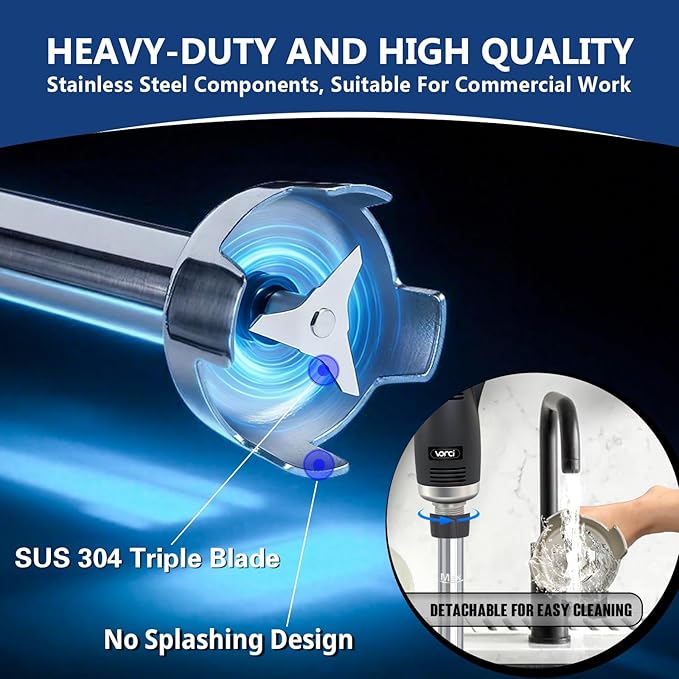 VONCI 750W Commercial Immersion Blender, Electric Hand Blender
