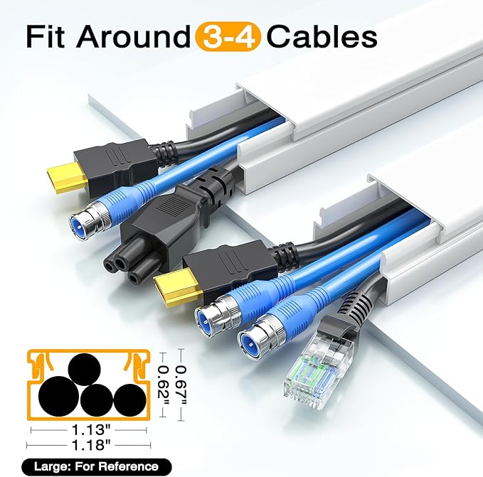 Delamu TV Cord Hider, 315in Wire Covers