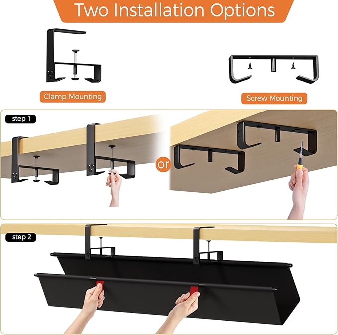 Under Desk Cable Management Tray