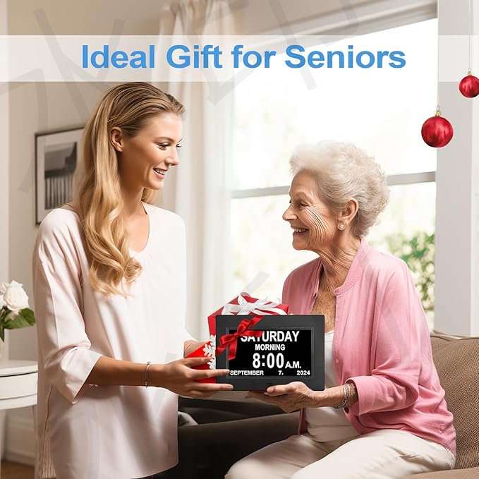 JALL 【2024 New】 Digital Calendar Dementia Day Clock, 7 Inch Large Screen Display
