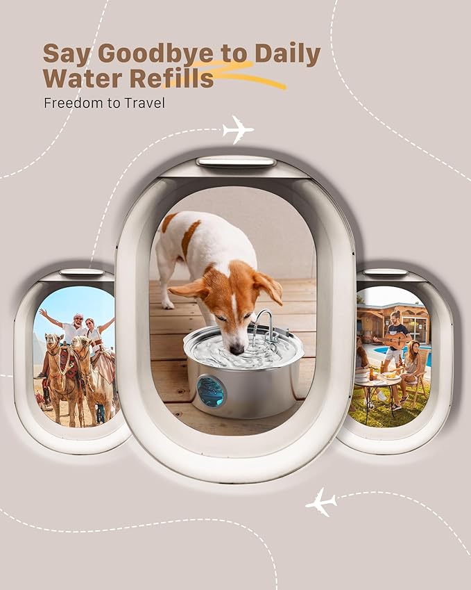 Dog Water Fountain for Large Dogs: 7L/236oz/1.8G Dog Fountain Stainless Steel