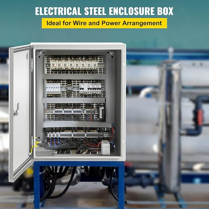 VEVOR NEMA Steel Enclosure, IP66 Waterproof & Dustproof, Outdoor/Indoor