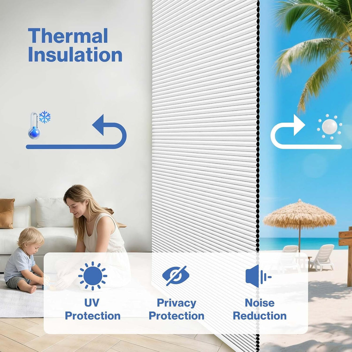 no drill blackout cellular shades, white, 31" w, close-up detail