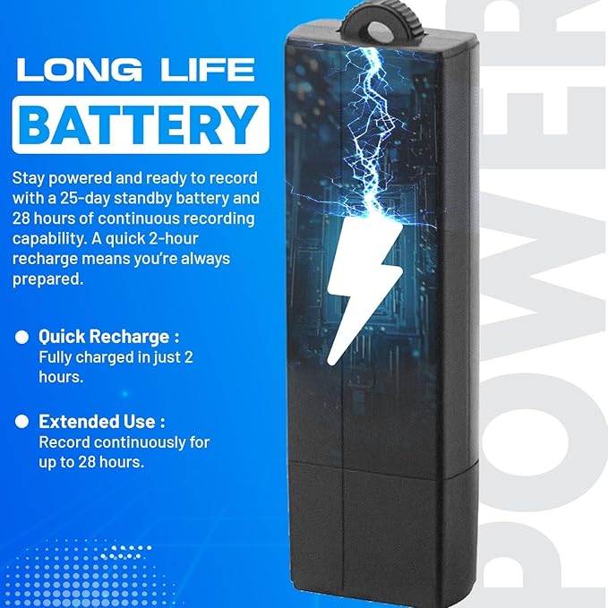 USB Audio Note Device 288-Hour Storage | Hands-Free Audio Capture | Extended
