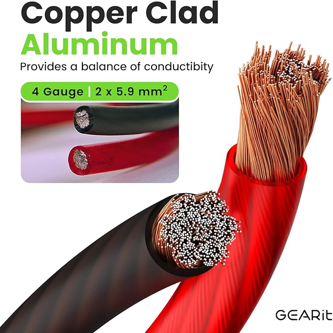 GEARit 4 Gauge Wire, CCA Electrical Wire Extension Cord