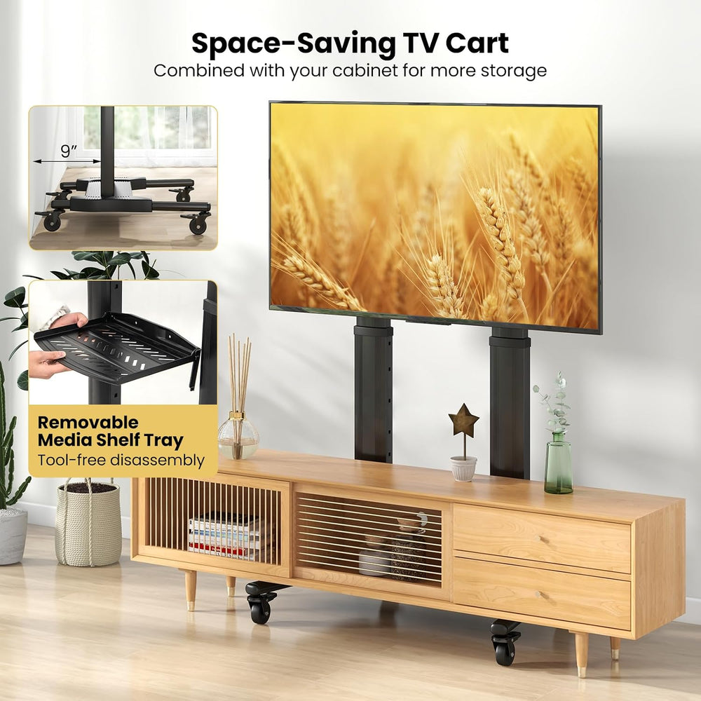 Goplus Rolling TV Stand for 32"-85" Flat Curved LED/LCD/OLED TVs up...