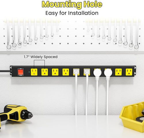 10 Outlet Metal Power Strip