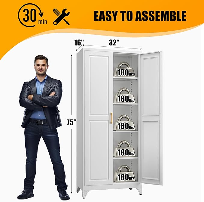 Kitchen Pantry Storage Cabinets, Utility Kitchen Cupboard, Large Steel Cabinets