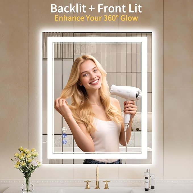 30"x38" LED Bathroom Mirror