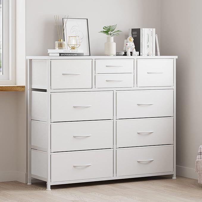 LUMTOK 10-Drawer Dresser, Fabric Storage Dressers Drawers