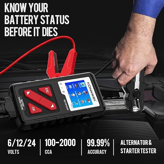KONNWEI KW710 Car Battery Tester 6V 12V 24V, Battery Load Tester Automotive