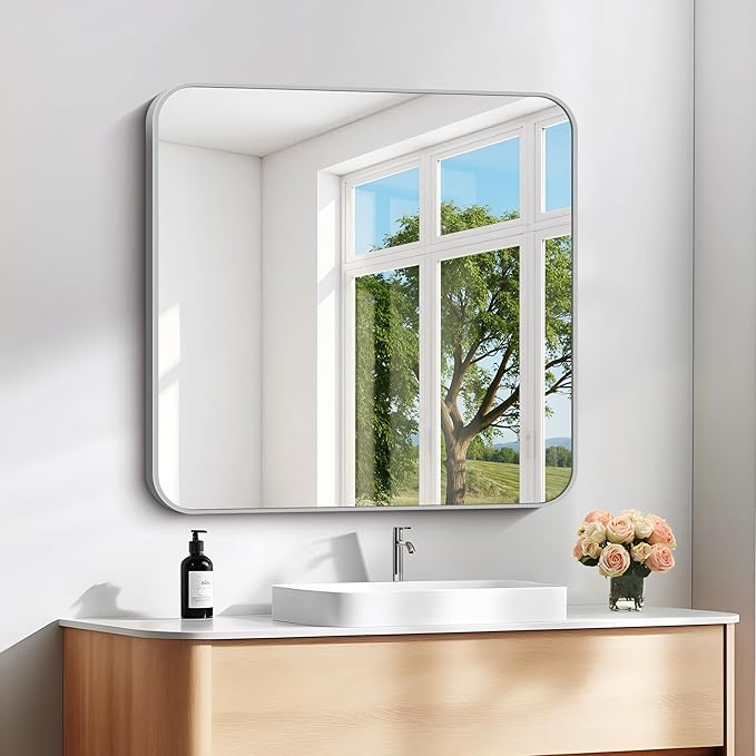 30" x 30"Bathroom Mirror, Decorative Rectangular Vanity Mirror