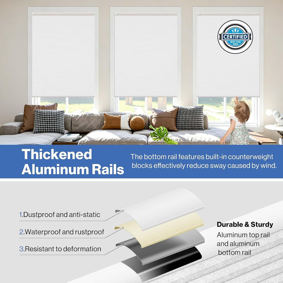no drill blackout cellular shades, white, 31" w, package contents