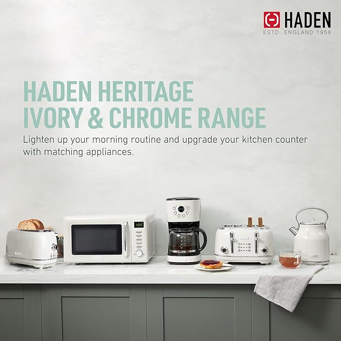 Haden Heritage 2-Slice Wide-Slot Toaster, Stainless-Steel Bread Toaster