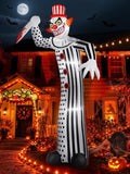 zukakii 12Ft Giant Halloween Inflatables Creepy Clown, Huge Halloween Decorations Outdoor Blow Up Yard Decorations Built-in Full-Body LED Light & Strong Blower for Home Decor Party Lawn