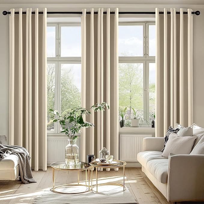 MIULEE Cream Beige Blackout Curtains