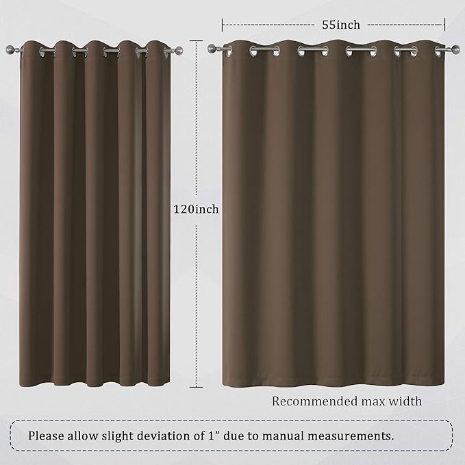 DUALIFE 120 Inches Long Coffee Colour Curtains