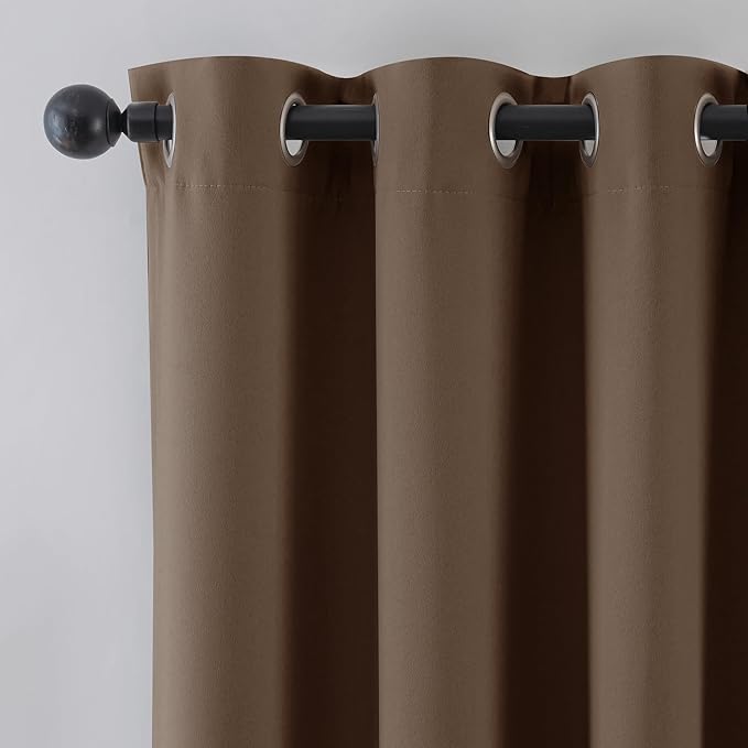 Beauoop 100% Blackout Curtains 63 Inch Long 2 Panels