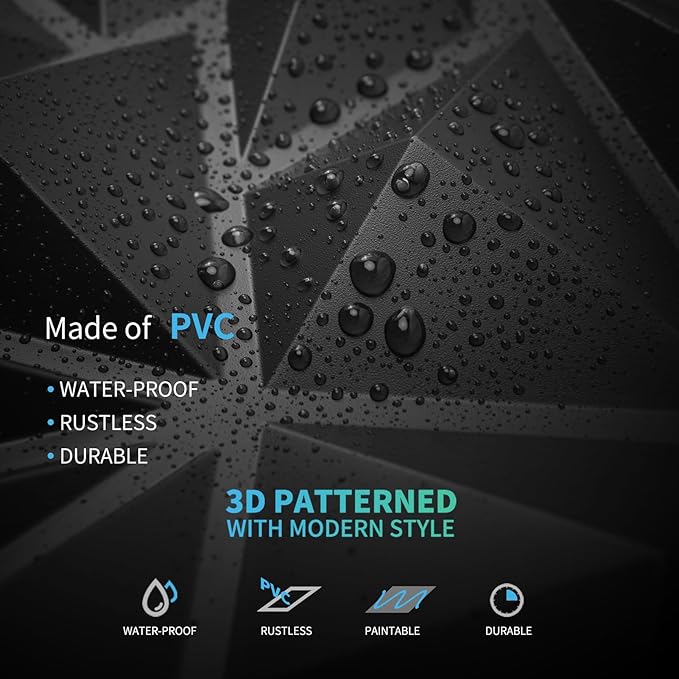 Art3d 33-Pack 3D Wall Panels for Interior Wall Decor, Modern Diamond Textured