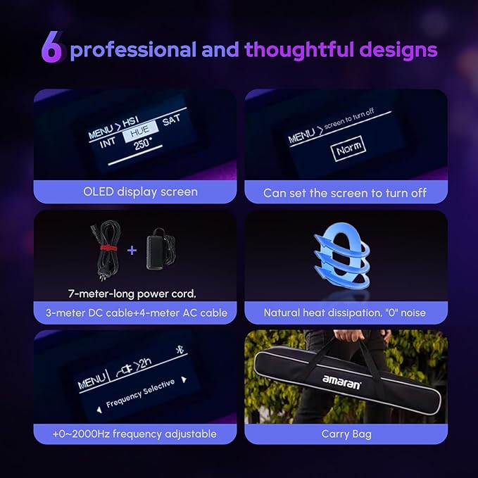 Aputure Amaran T2C RGBWW LED Tube Light 2500K to 7500K, Support APP and DMX