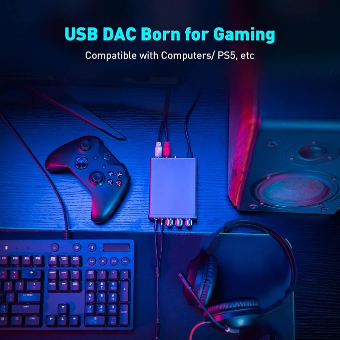 Fosi Audio K5 Pro Gaming DAC Headphone Amplifier Mini Hi-Fi Stereo