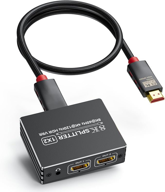 HDMI 2.1 Splitter 1 in 2 Out 4K 120Hz